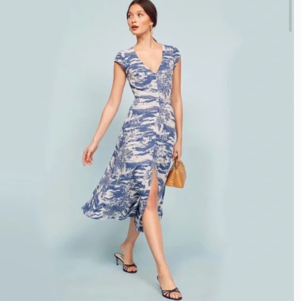NWT. Reformation Wellfleet Dress in Toscana